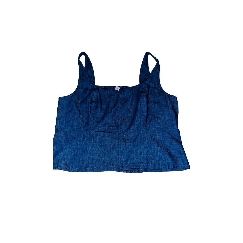 Old Navy Blue 100% cotton sleeveless top women’s size XL elastic band